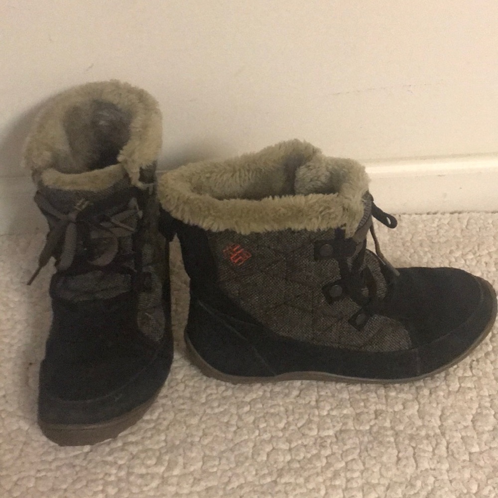 Columbia Shorty Snow Boots Black Grey Women’s 6